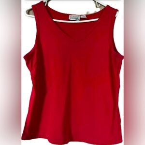 Vibrant red v-neck tank top. Excellent condition. Womens Size XL